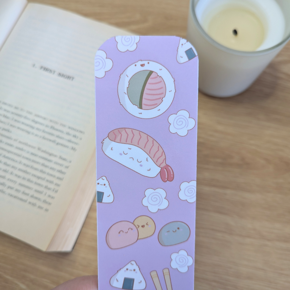 sushi train bookmark close up