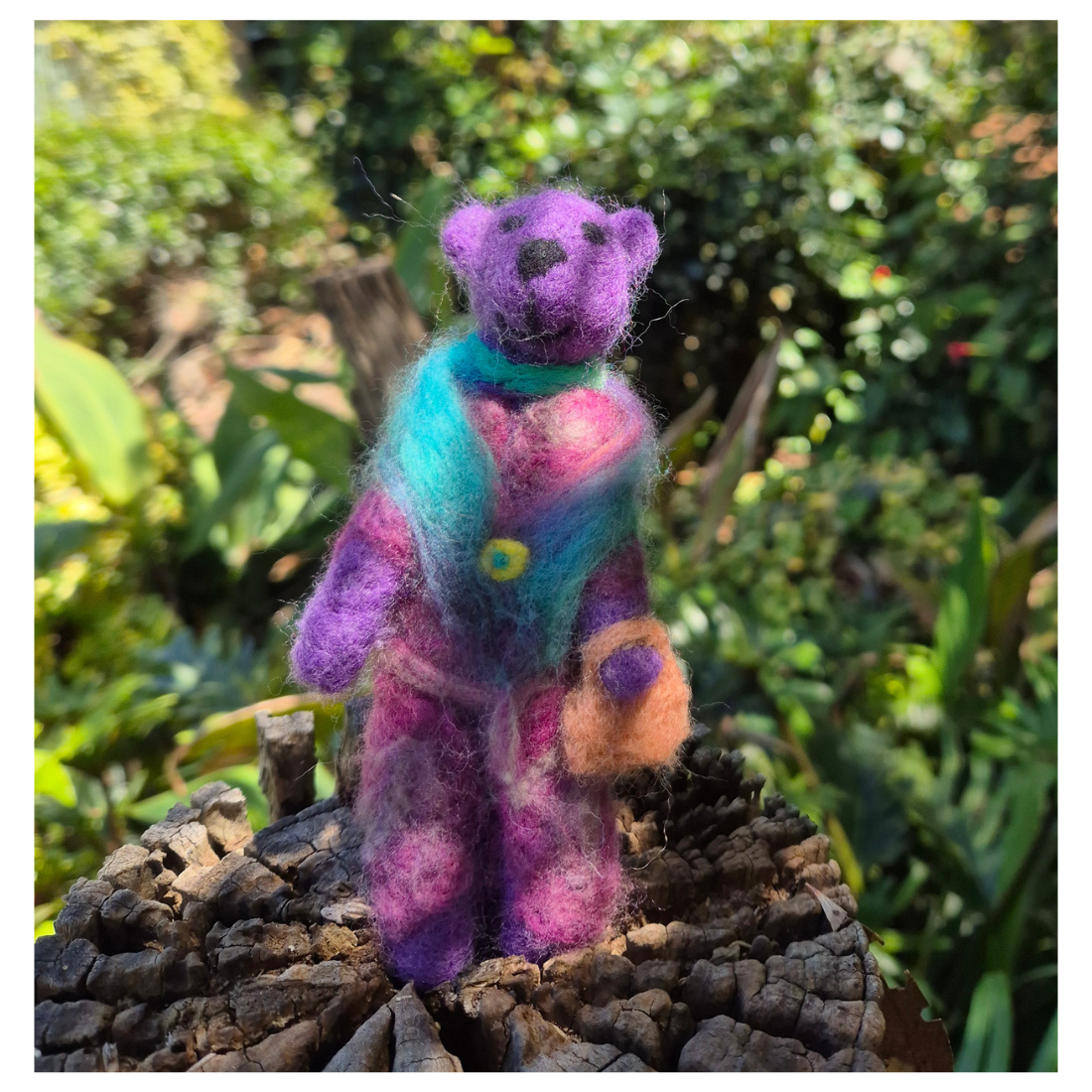 Needle Felted Lady Teddy/Adornment/Display