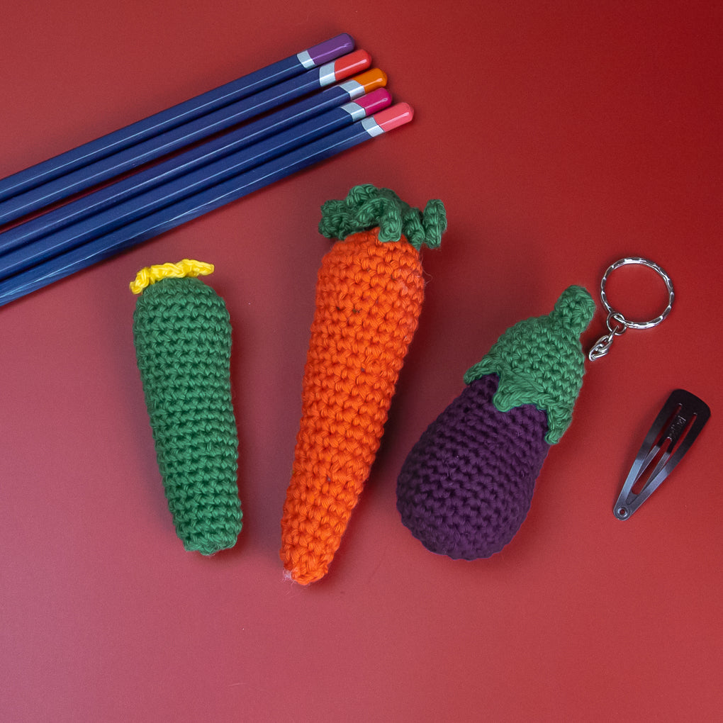 Fidget Clickers - Vegetables - Carrot, Cucumber, Eggplant - Set of 3