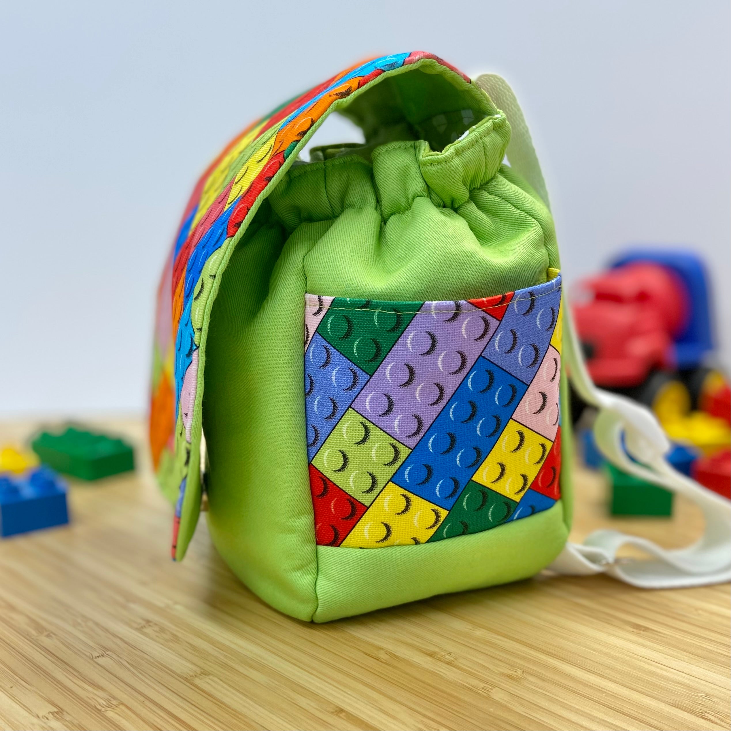 Handmade Toddler Backpack - Blocks