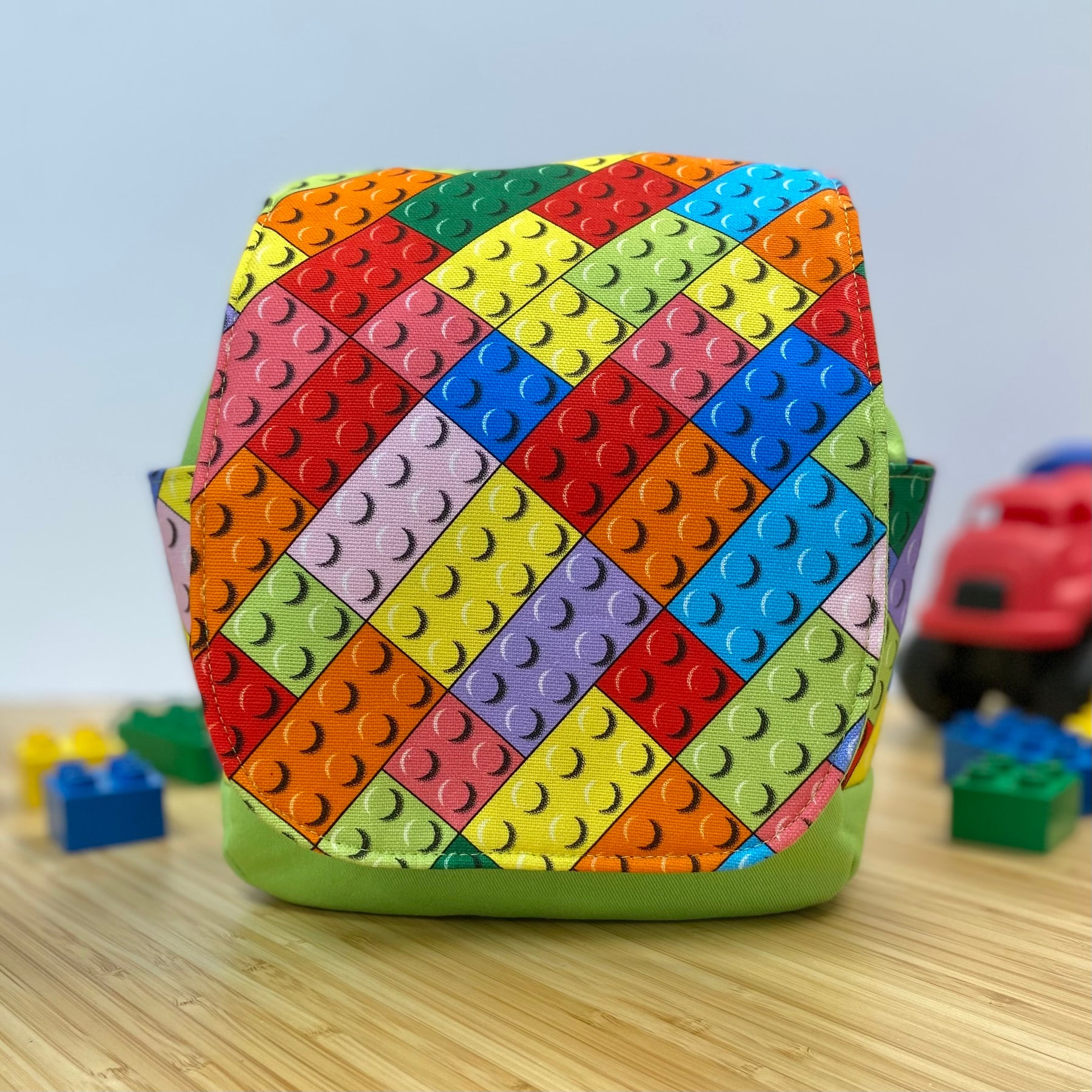 Handmade Toddler Backpack - Blocks