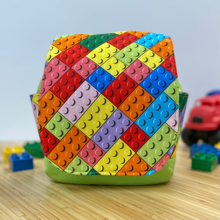 Handmade Toddler Backpack - Blocks