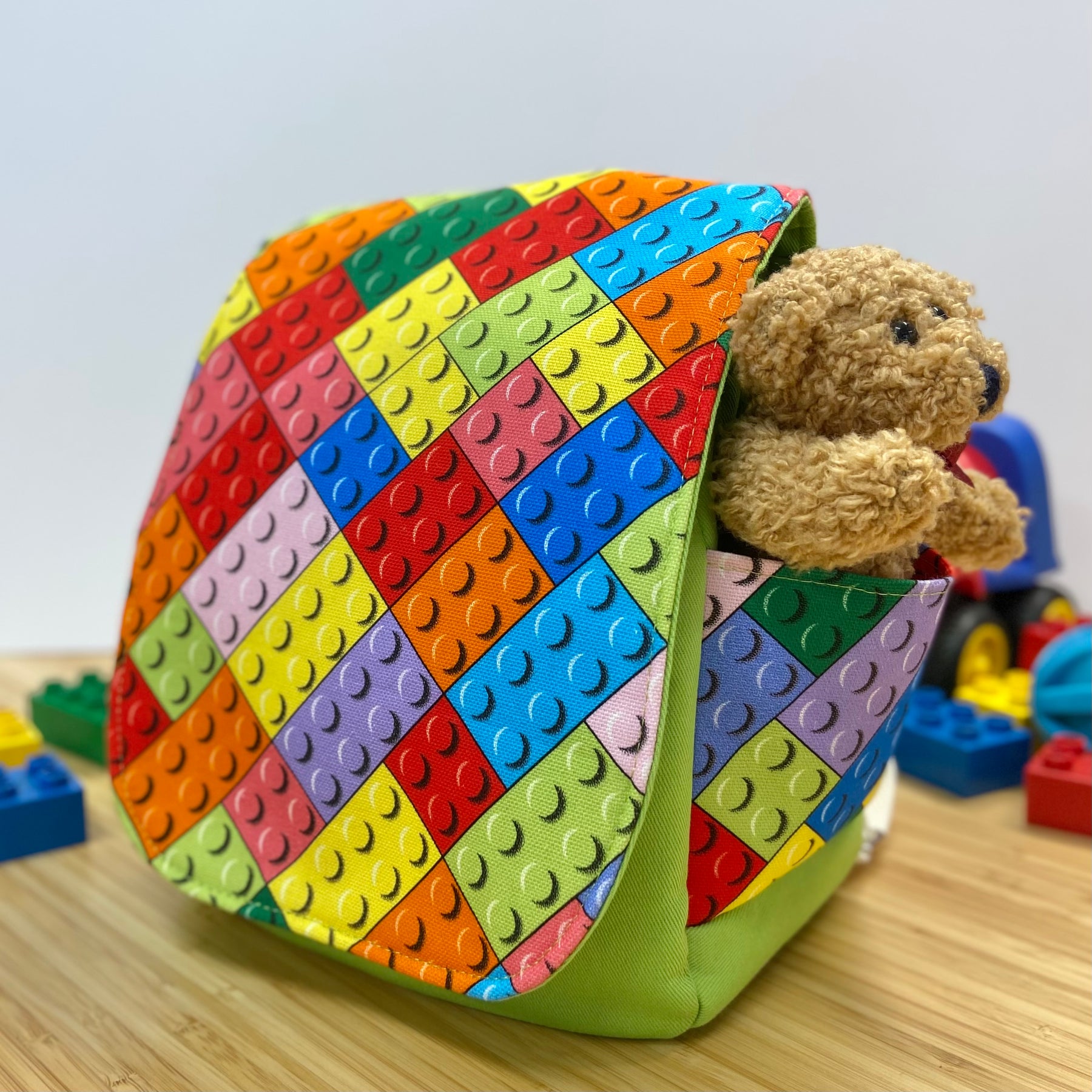 Handmade Toddler Backpack - Blocks
