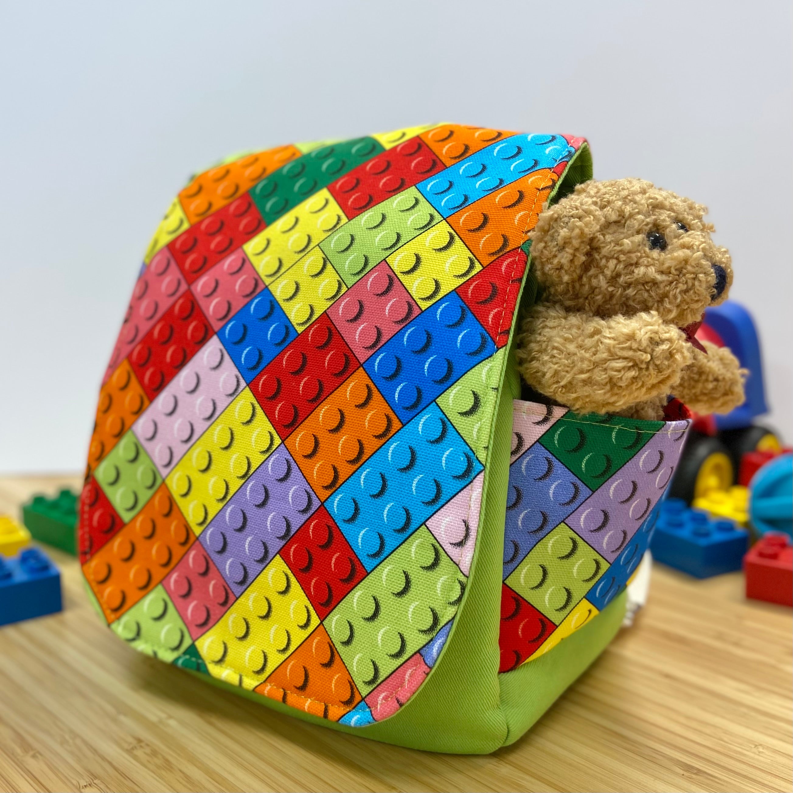 Handmade Toddler Backpack - Blocks