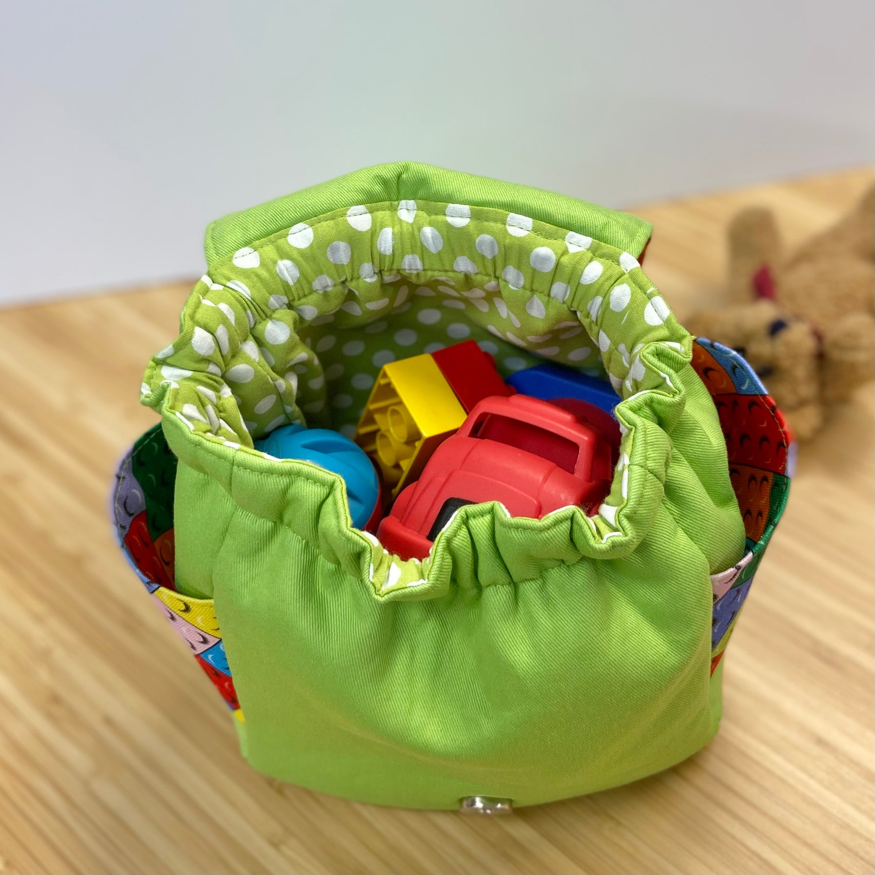 Handmade Toddler Backpack - Blocks