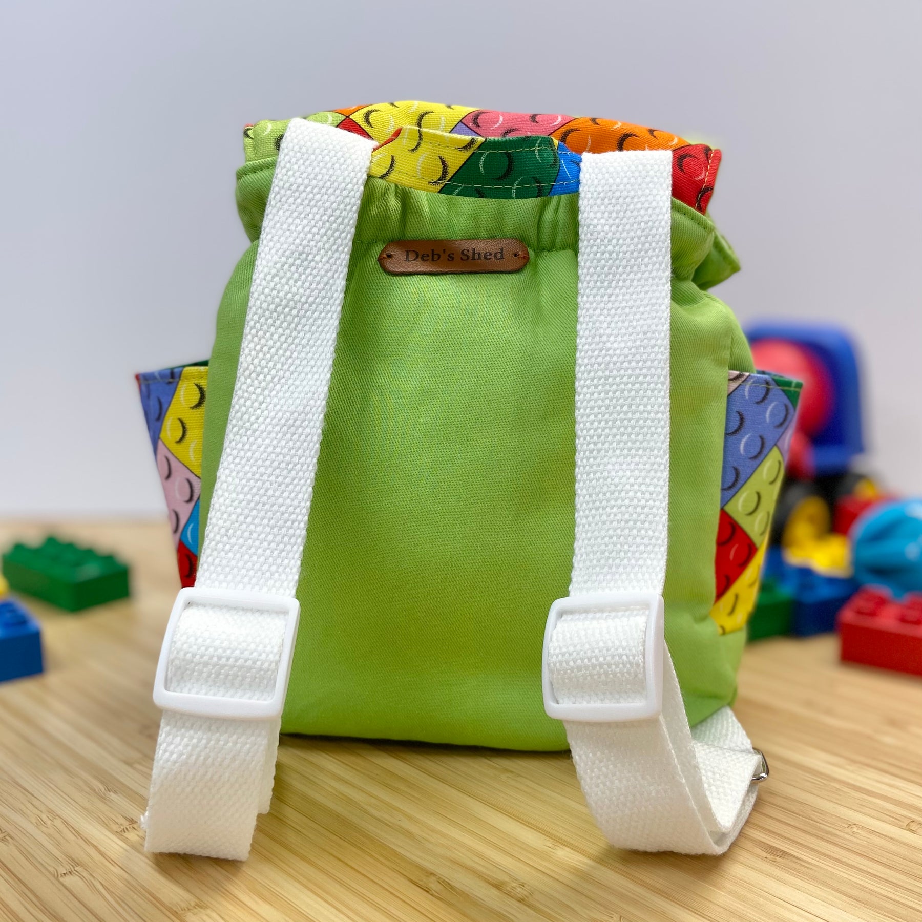 Handmade Toddler Backpack - Blocks