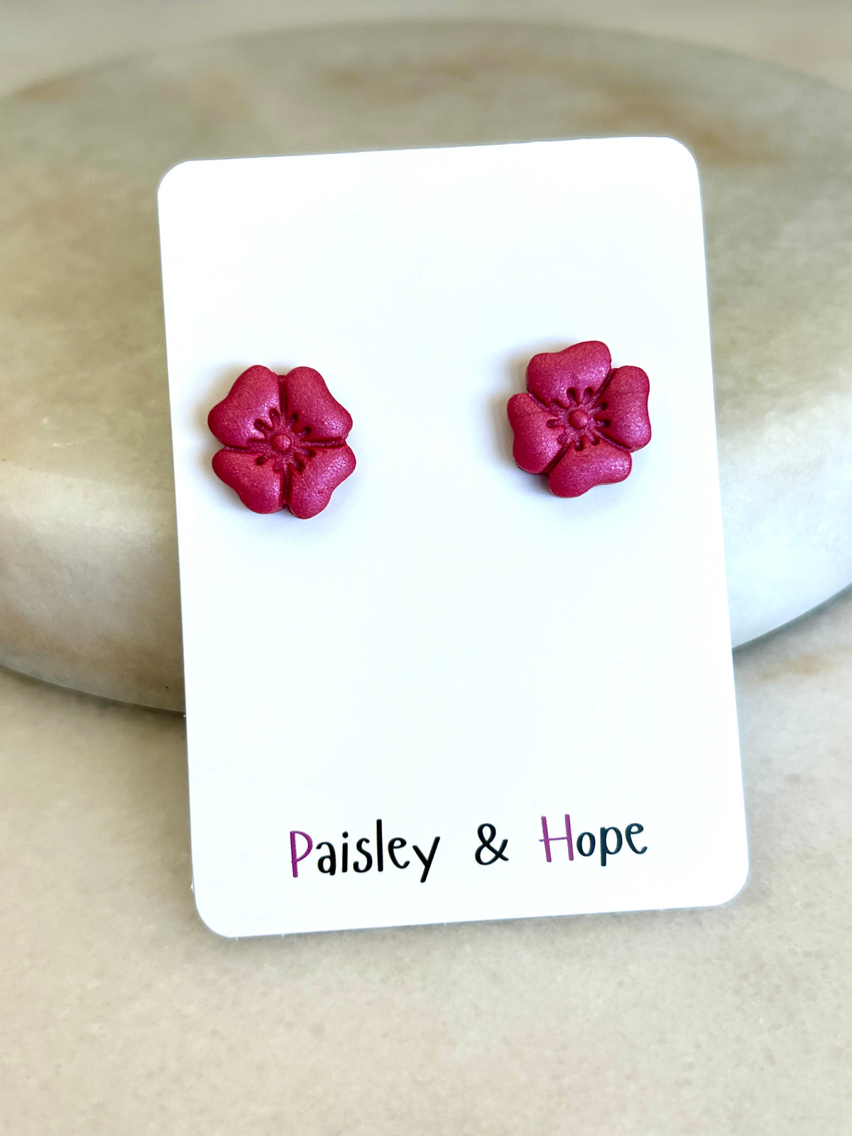 Polymer clay flower studs - Choose colour