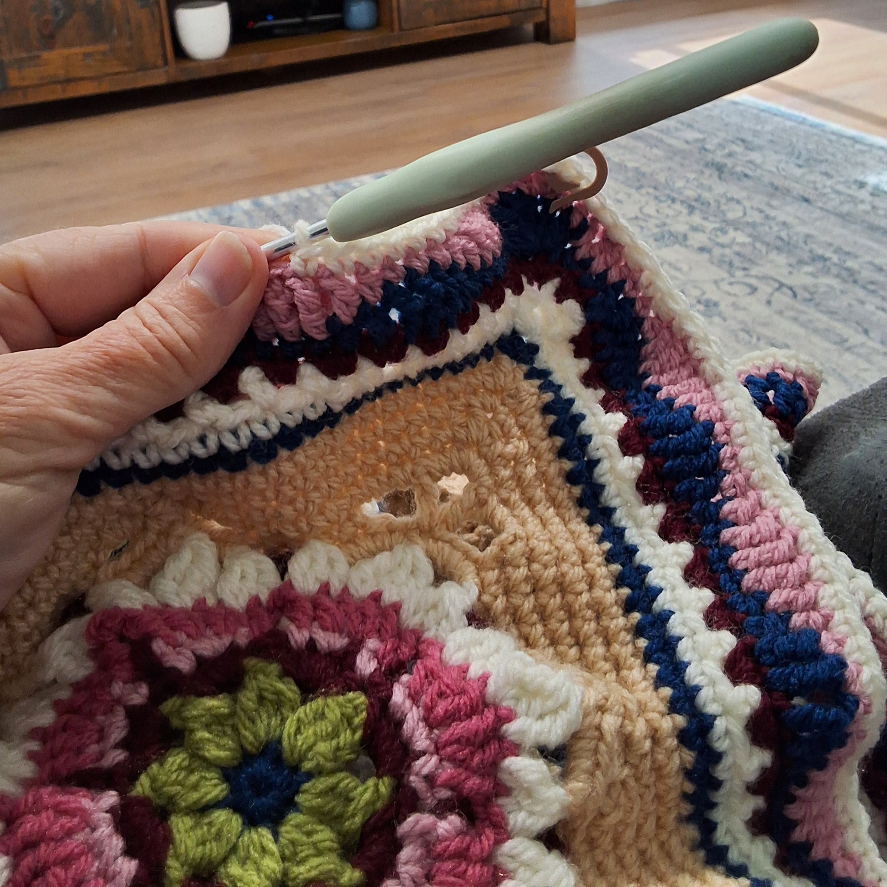 One-of-a-kind handcrafted crocheted heirloom blanket