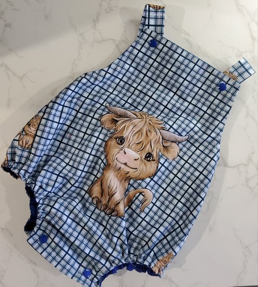 Plaid Cow Romper Size 1