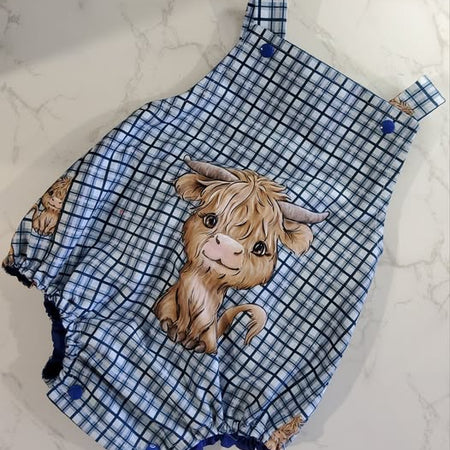 Plaid Cow Romper Size 1