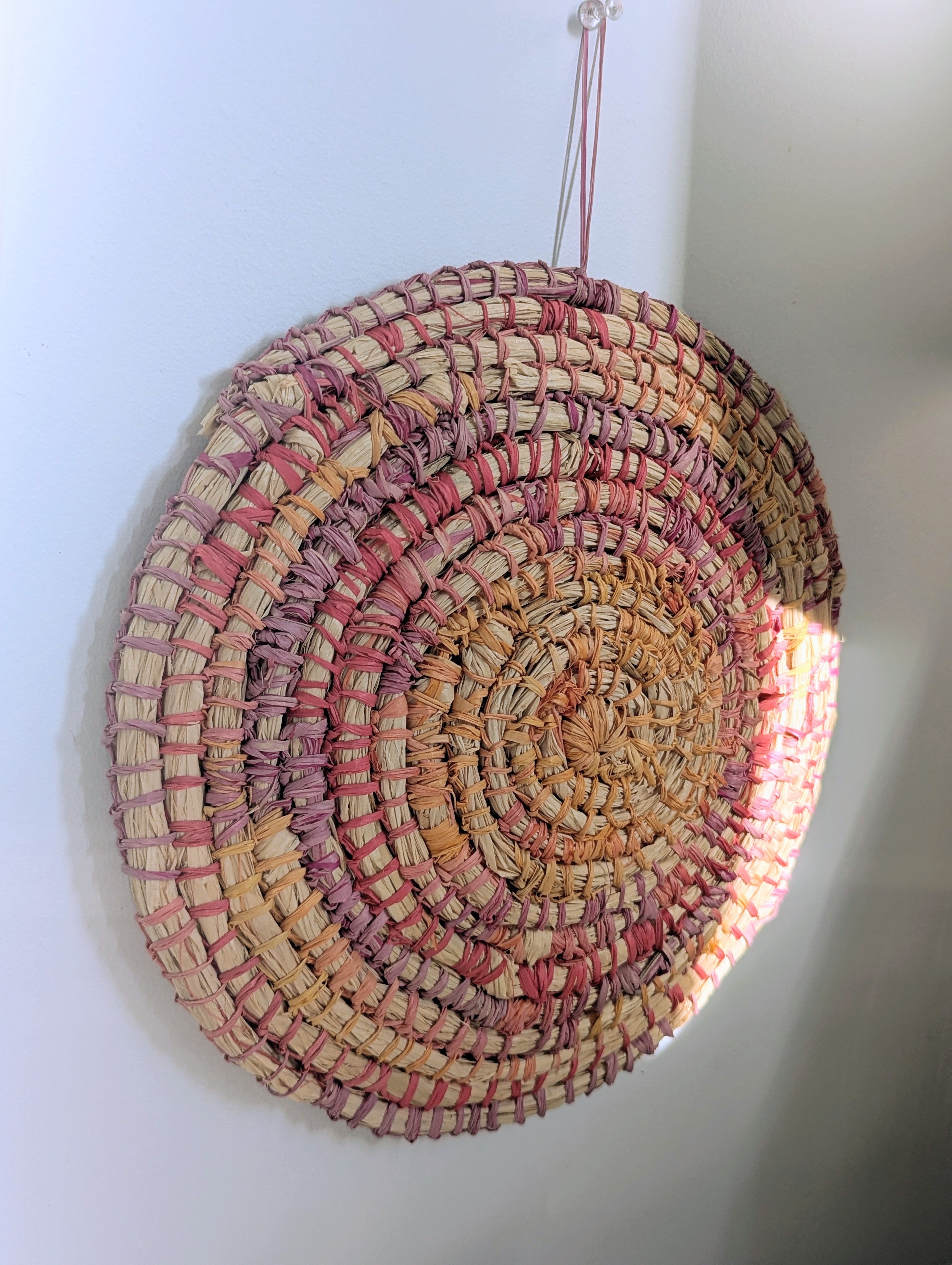 Woven Circle Wall Art | Wall Hanging | Sunrise Sunset Colours One only