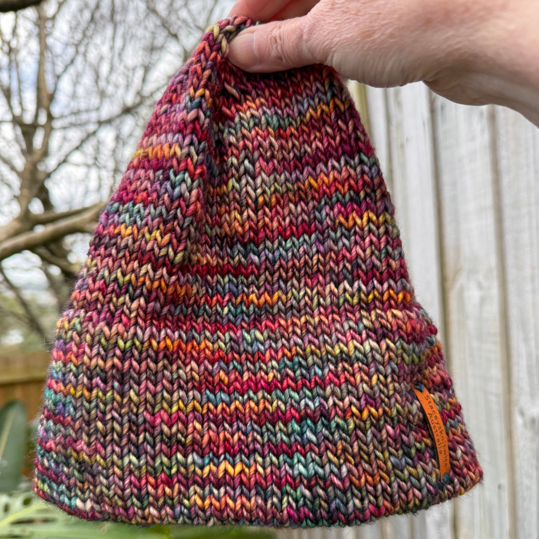 Hand Knitted Merino Beanie, Colorful unisex beanie