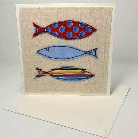 Something Fishy - Handmade Fabric Greeting Card
