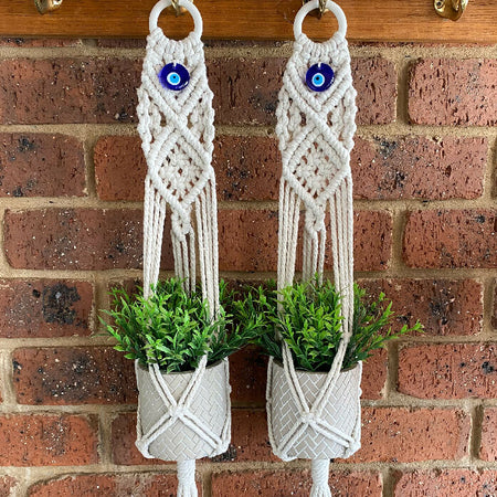 Macrame Evil Eye Pot Plant Hangers