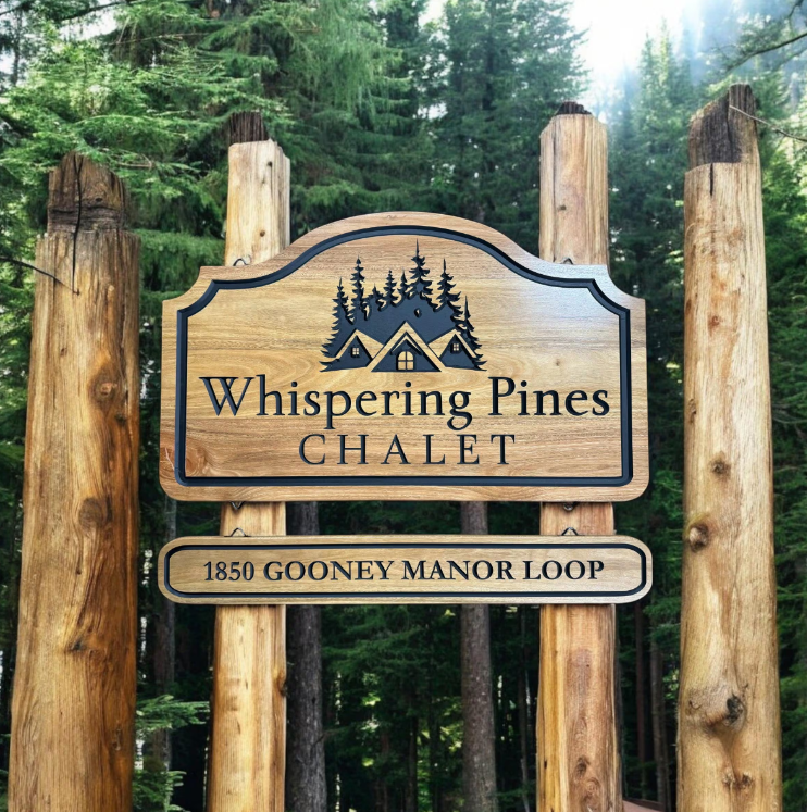 Personalized Solid Wood Farm Entrance Sign for Acreage & Country Homesteads