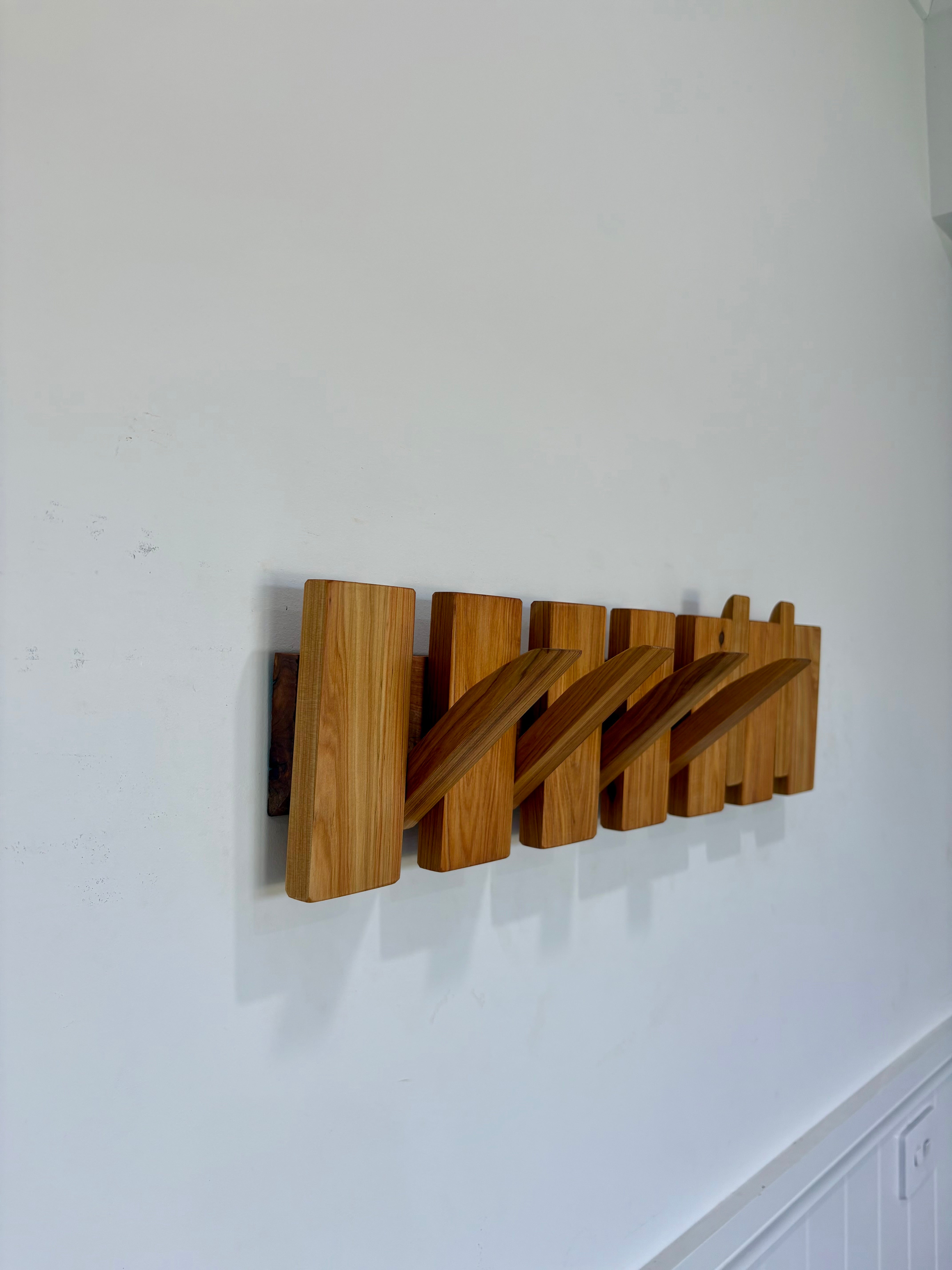 Cypress piano style coat rack extra wide