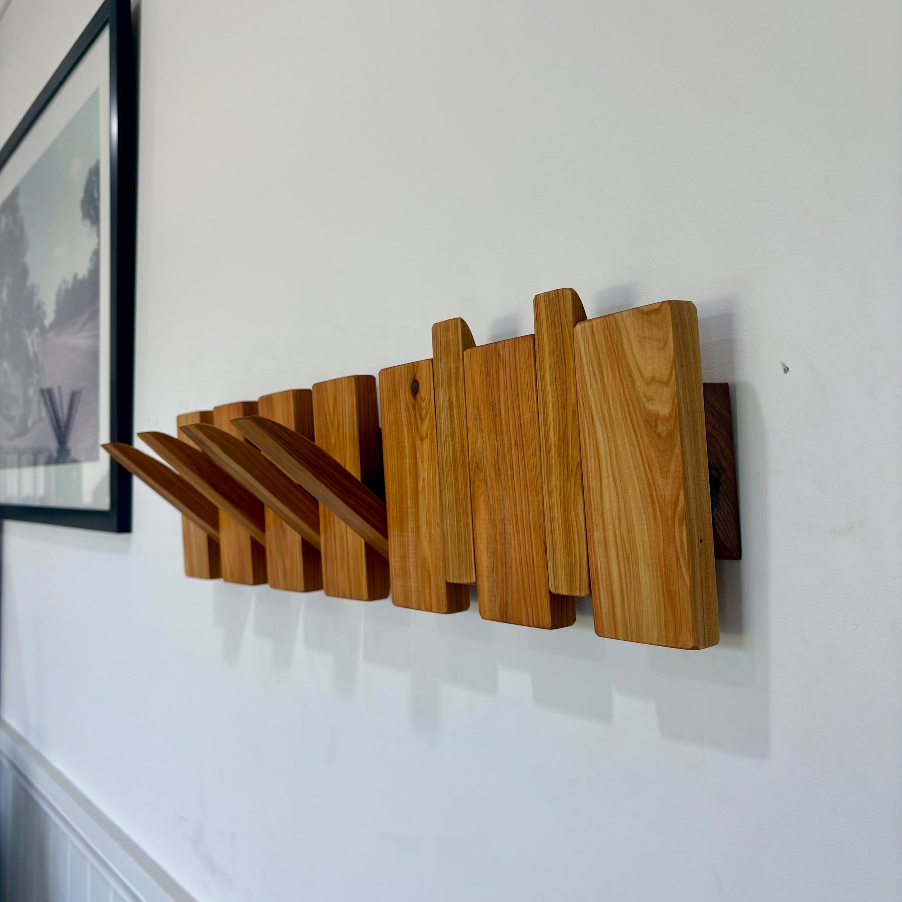 Cypress piano style coat rack extra wide
