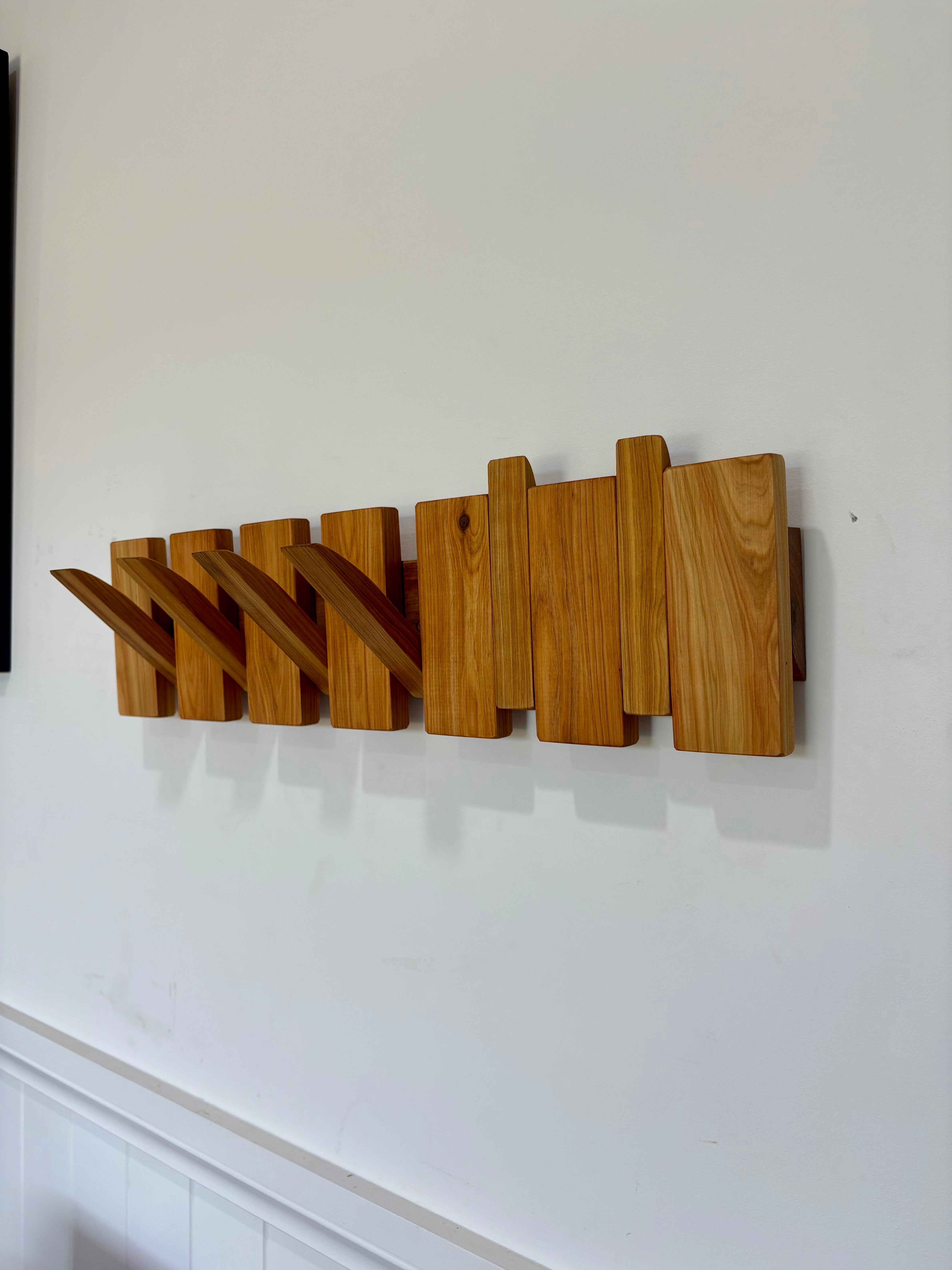 Cypress piano style coat rack extra wide