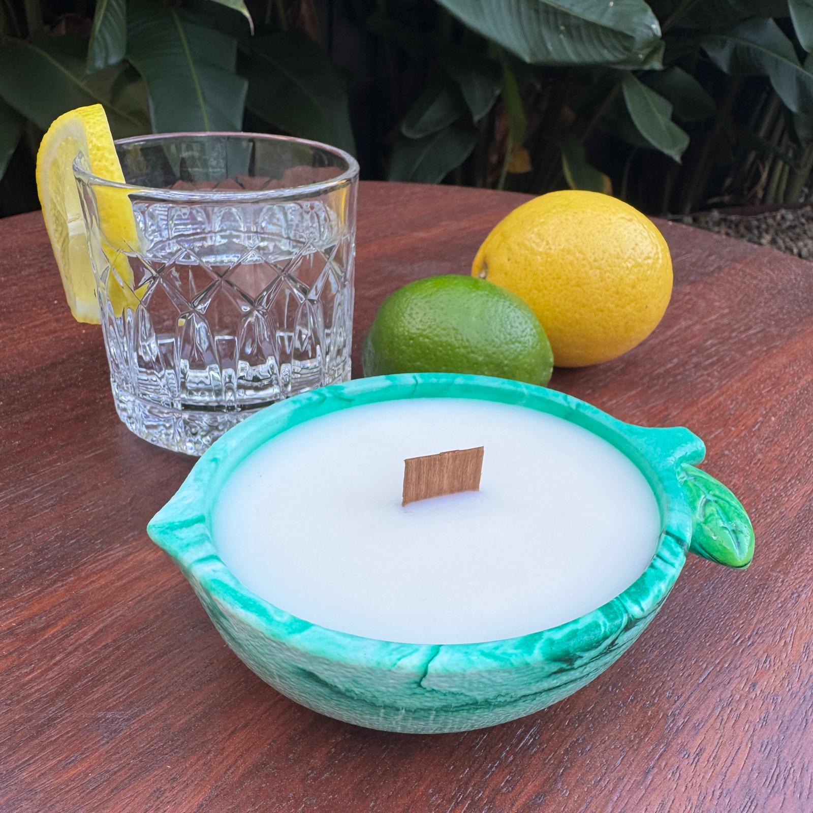 Concrete lime bowl candle with lime fragrance
