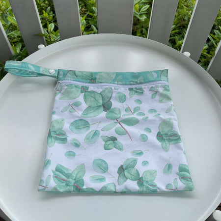 Water-resistant Reusable Wet Bags - Dancing Bluegums White (Jessie Gore Illustrations)