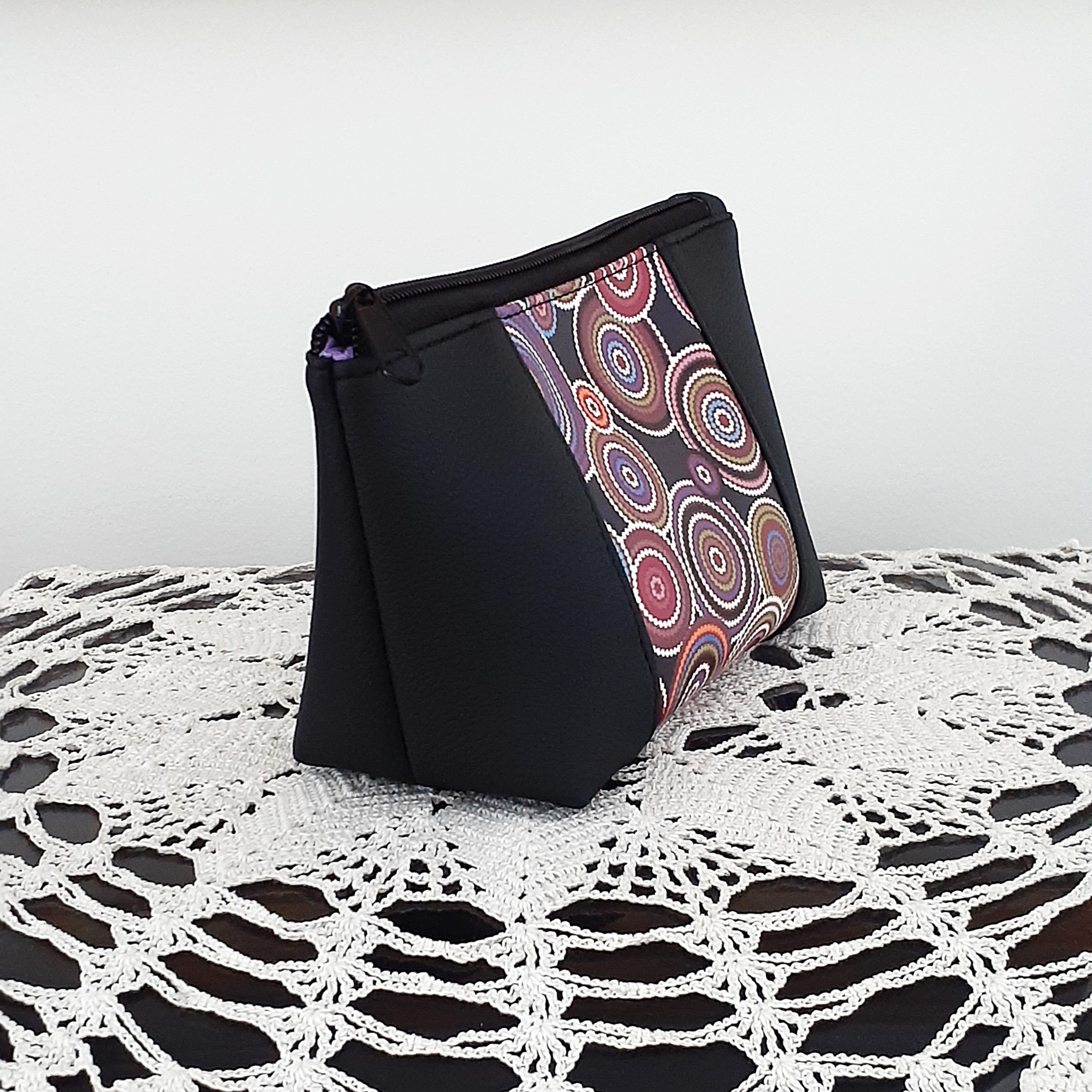 Rings of Circles - Wedge Shaped Zippered Pouch