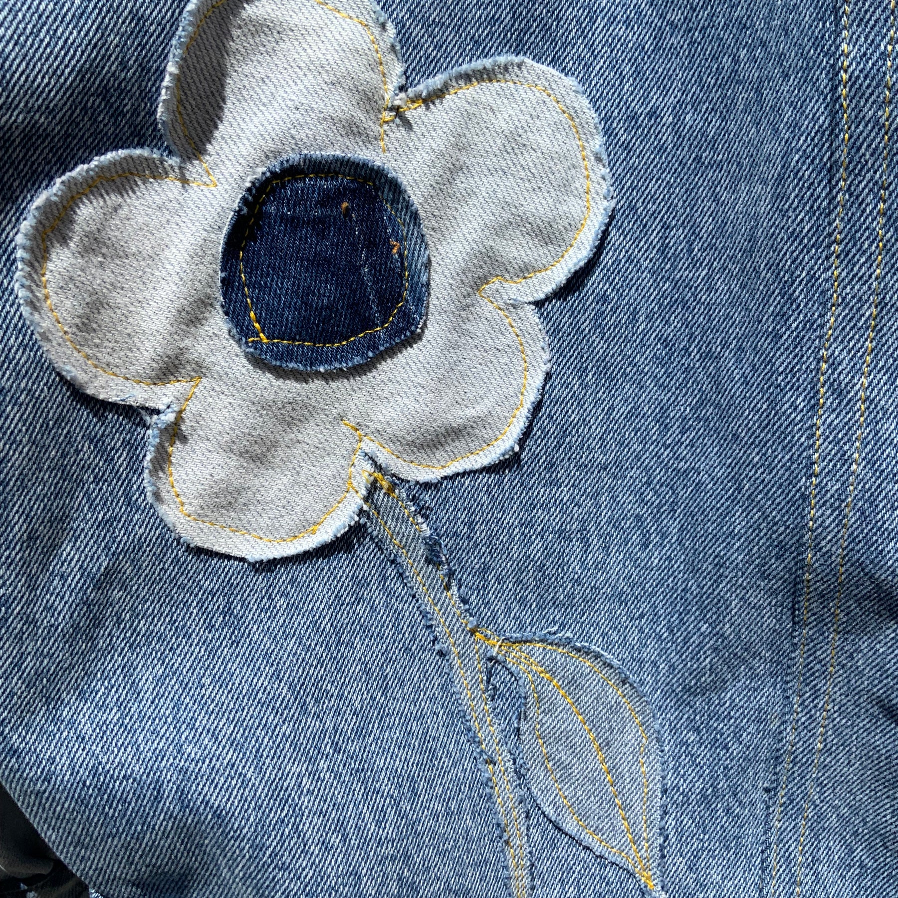 "Daisy Dreaming" Upcycled Denim Blouse
