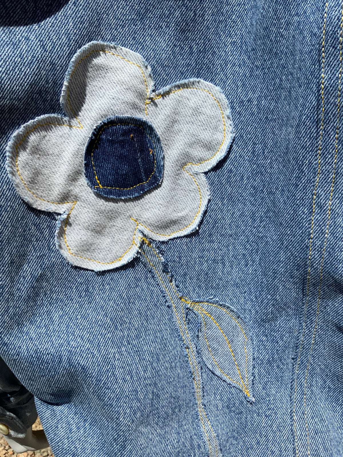 "Daisy Dreaming" Upcycled Denim Blouse