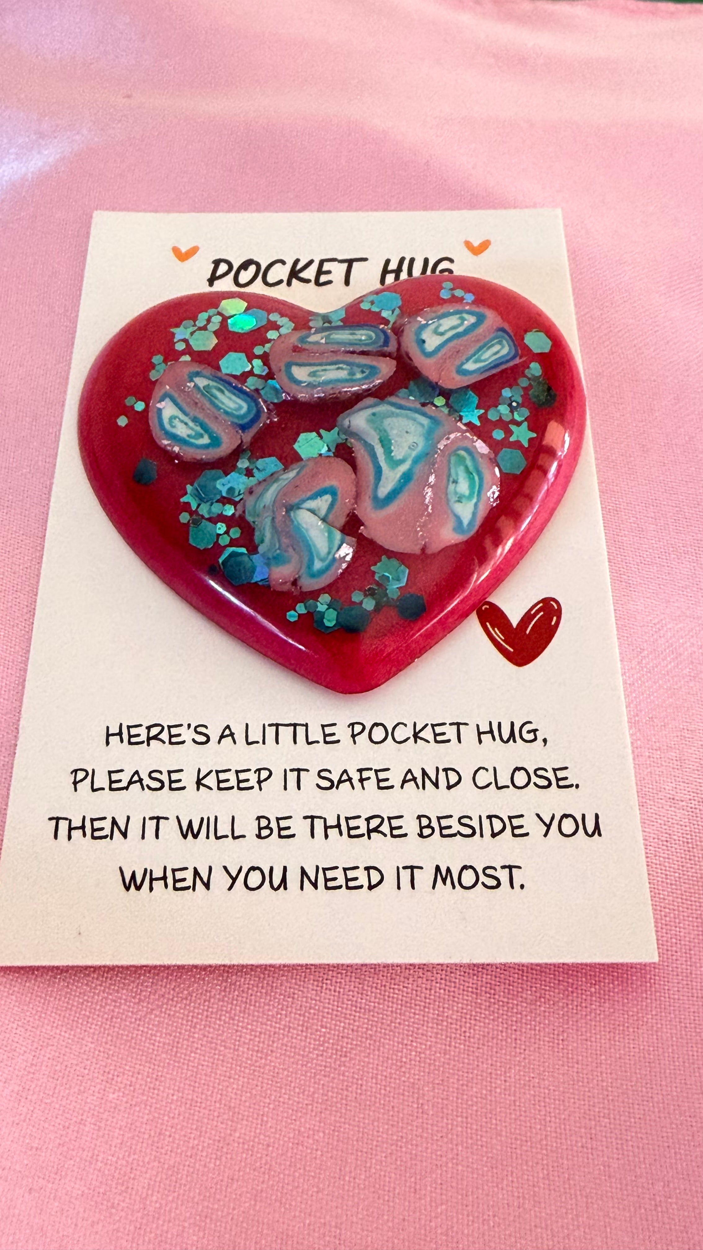 Pink And Aqua Pocket Hug