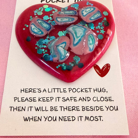 Pink And Aqua Pocket Hug