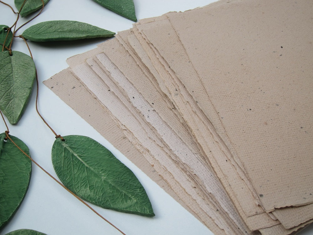 Green Tea Handmade paper/ plant dyed craft paper