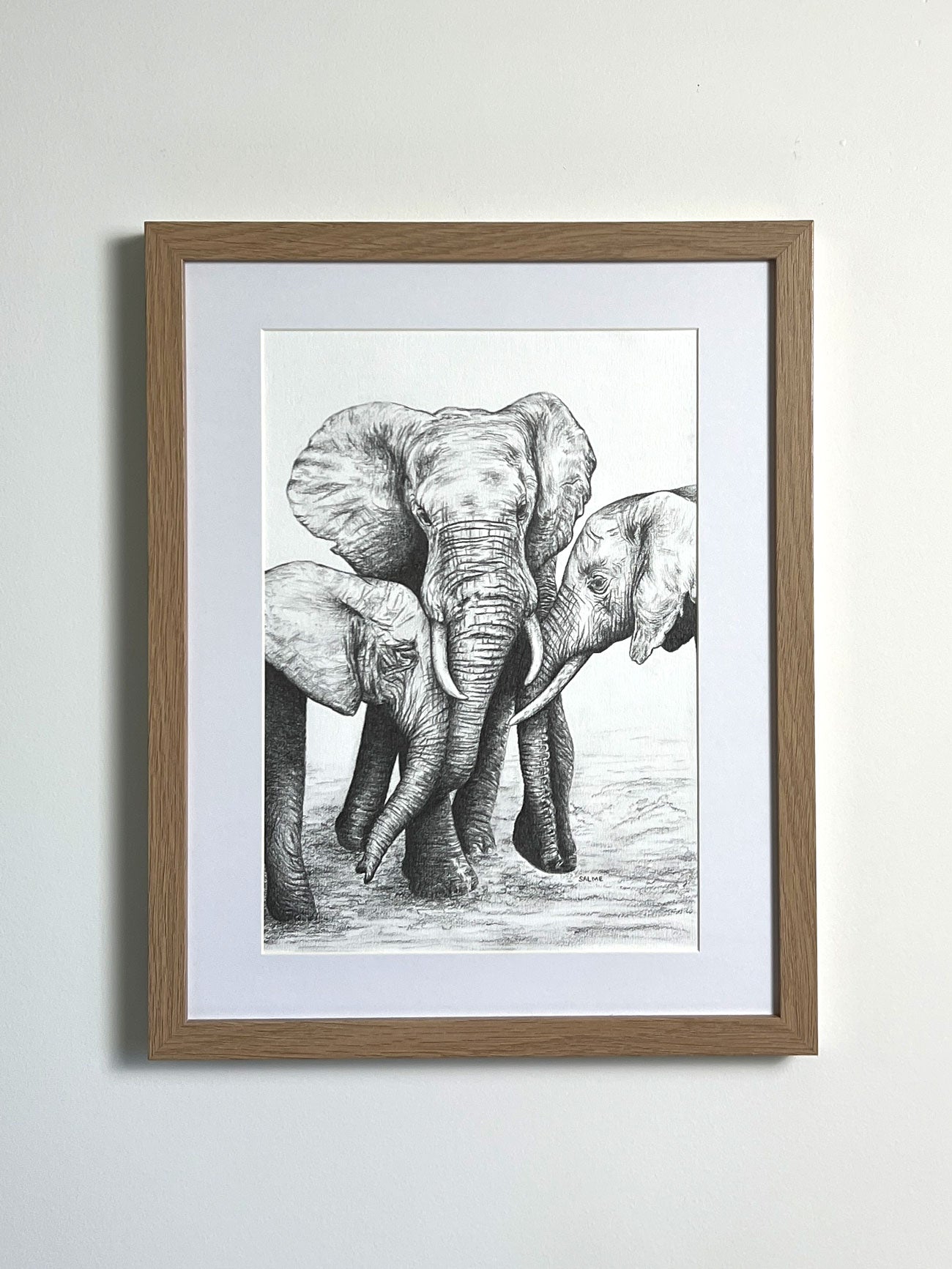 A Mother's Love | Elephant | Hand Drawn Original Artwork