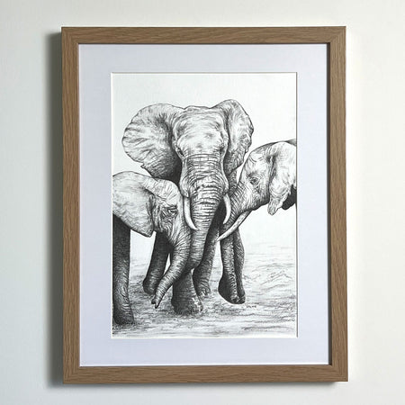 A Mother's Love | Elephant | Hand Drawn Original Artwork