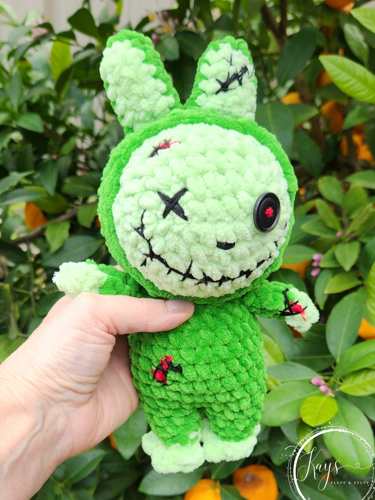 Crochet Halloween Zombie Bunny Doll