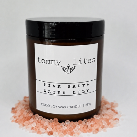 Pink Salt and Water Lily Coco Soy wax Candle