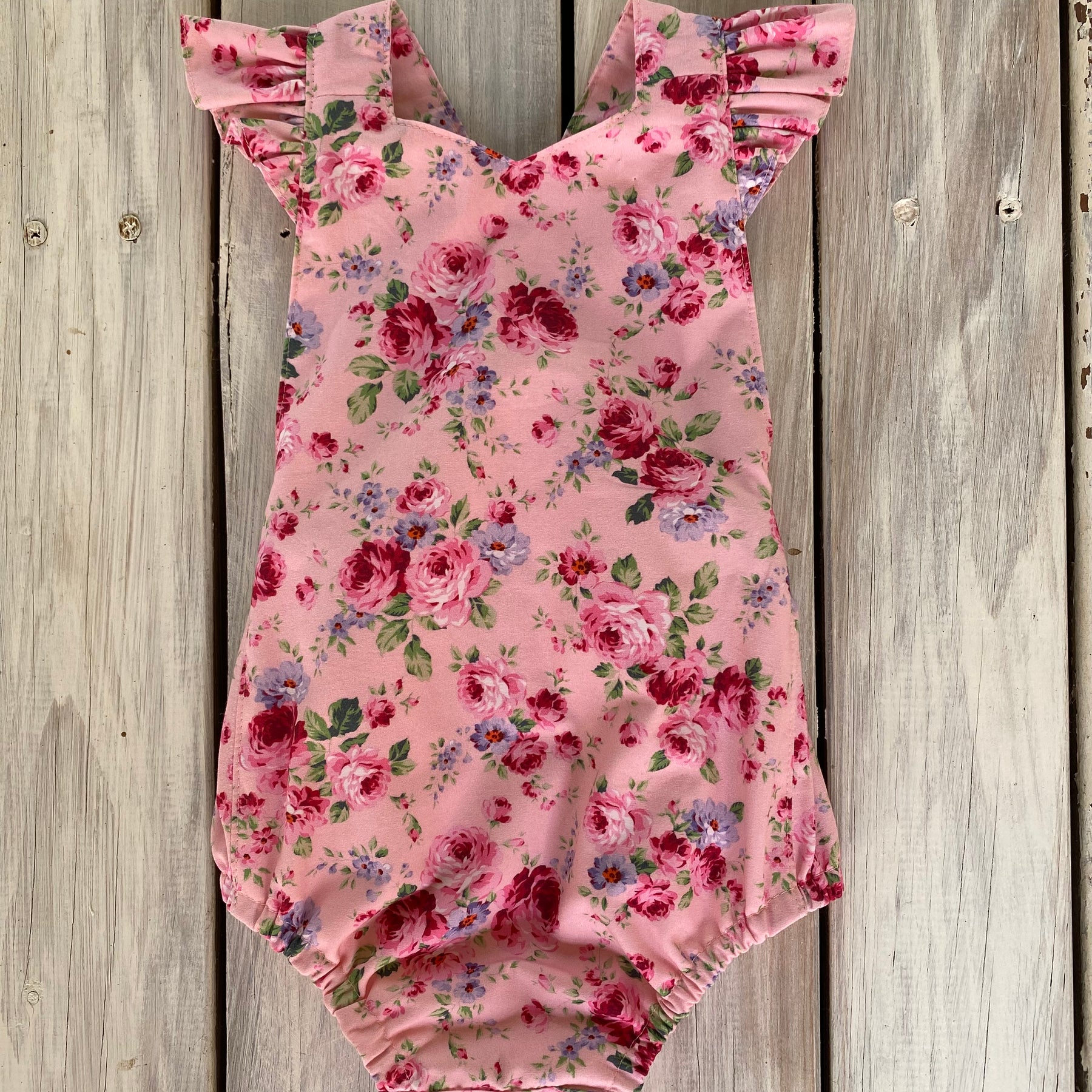 Pink Dahlia Astoria Romper Handmade Size 0