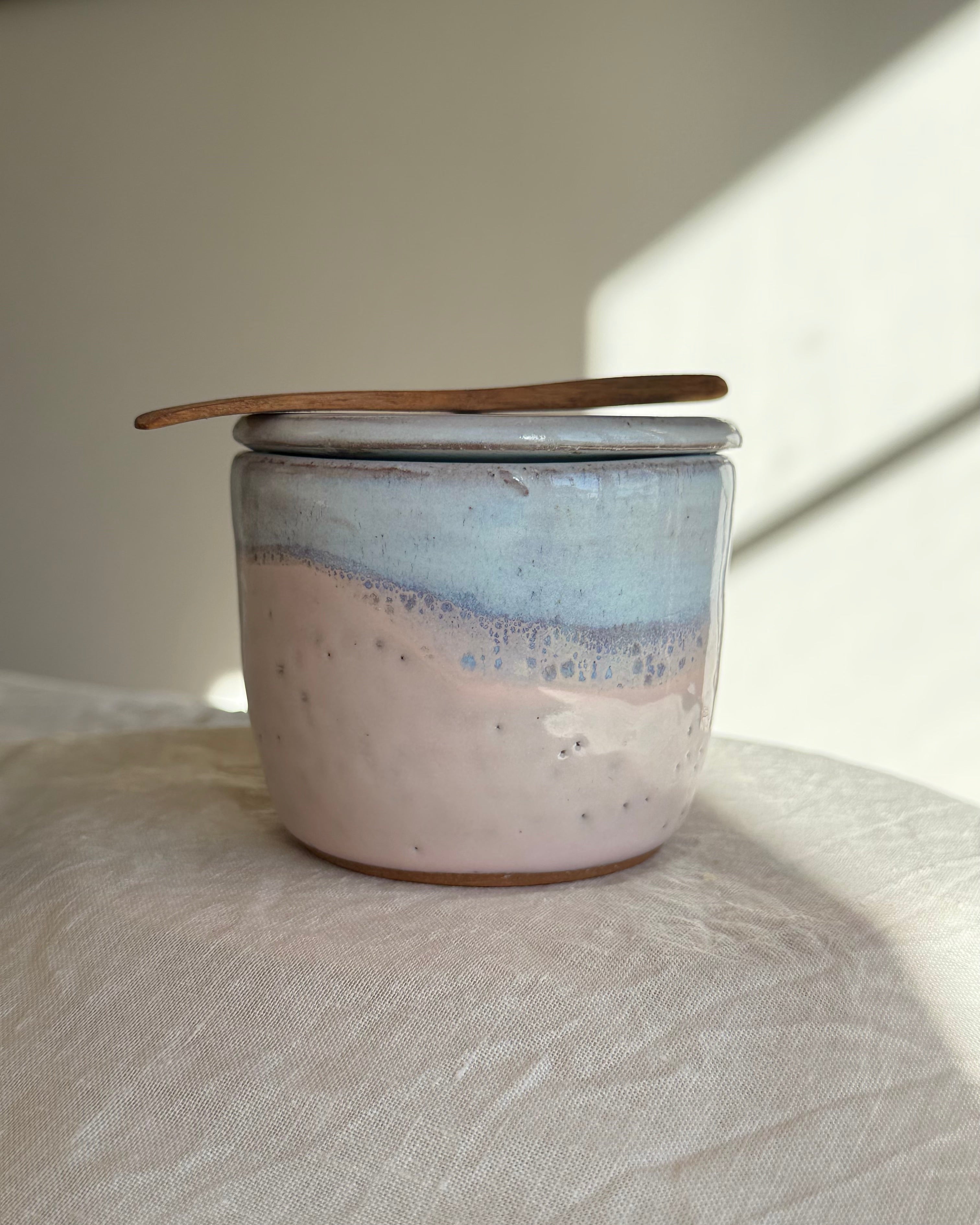 French Butter Keeper with Wooden Knife | Wheel Thrown Ceramic