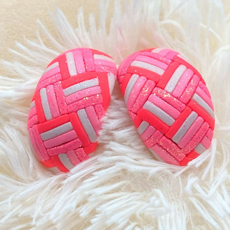 Signature HD Cabochon Pink Herringbone