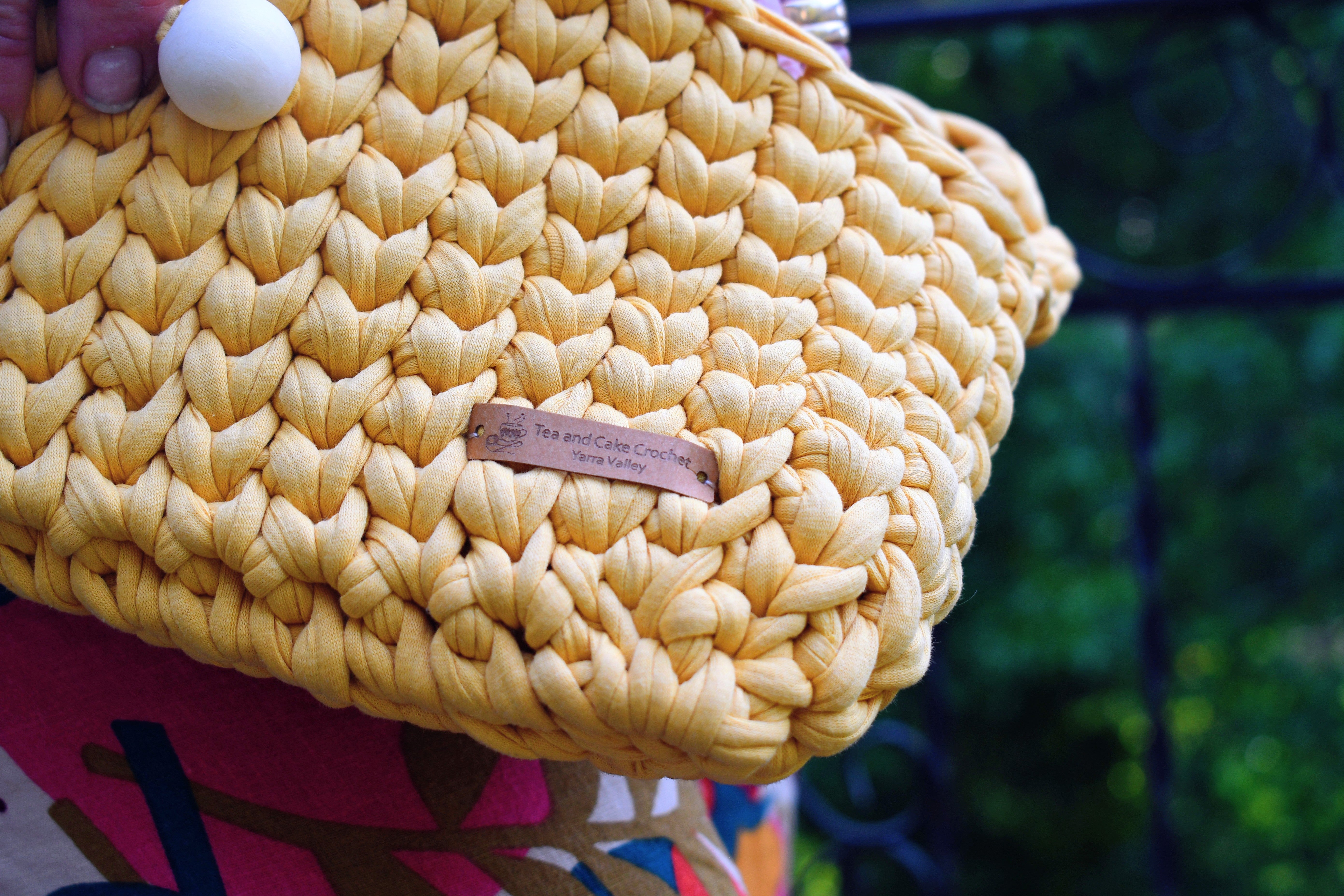 Handmade Crochet Clutch Bag Mustard