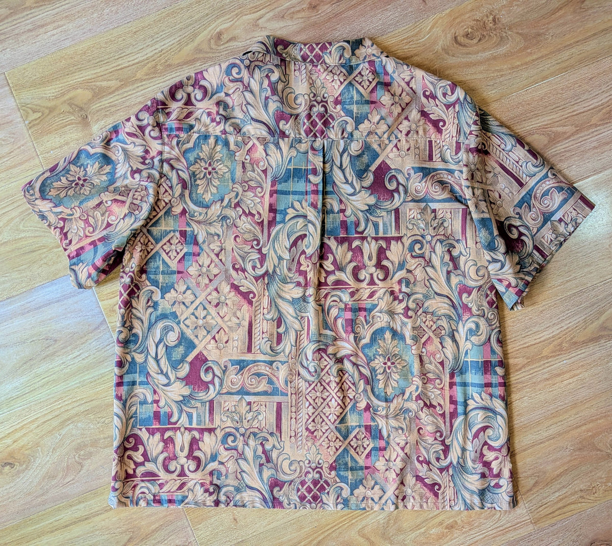 Upcycled Cotton Doona Cover Unisex Classic Cut Button-up Shirt (Brown / Size L)