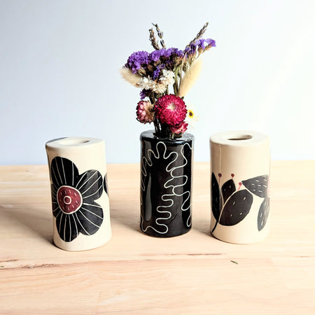 Cylinder Flower Vase| Handmade Vase with Dried Floral Posy | Bright Vase| Mother's Day Gift Idea