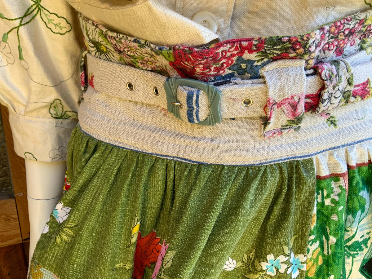 Wool Tapestry and Linen Skirt "Guardians of the Land"