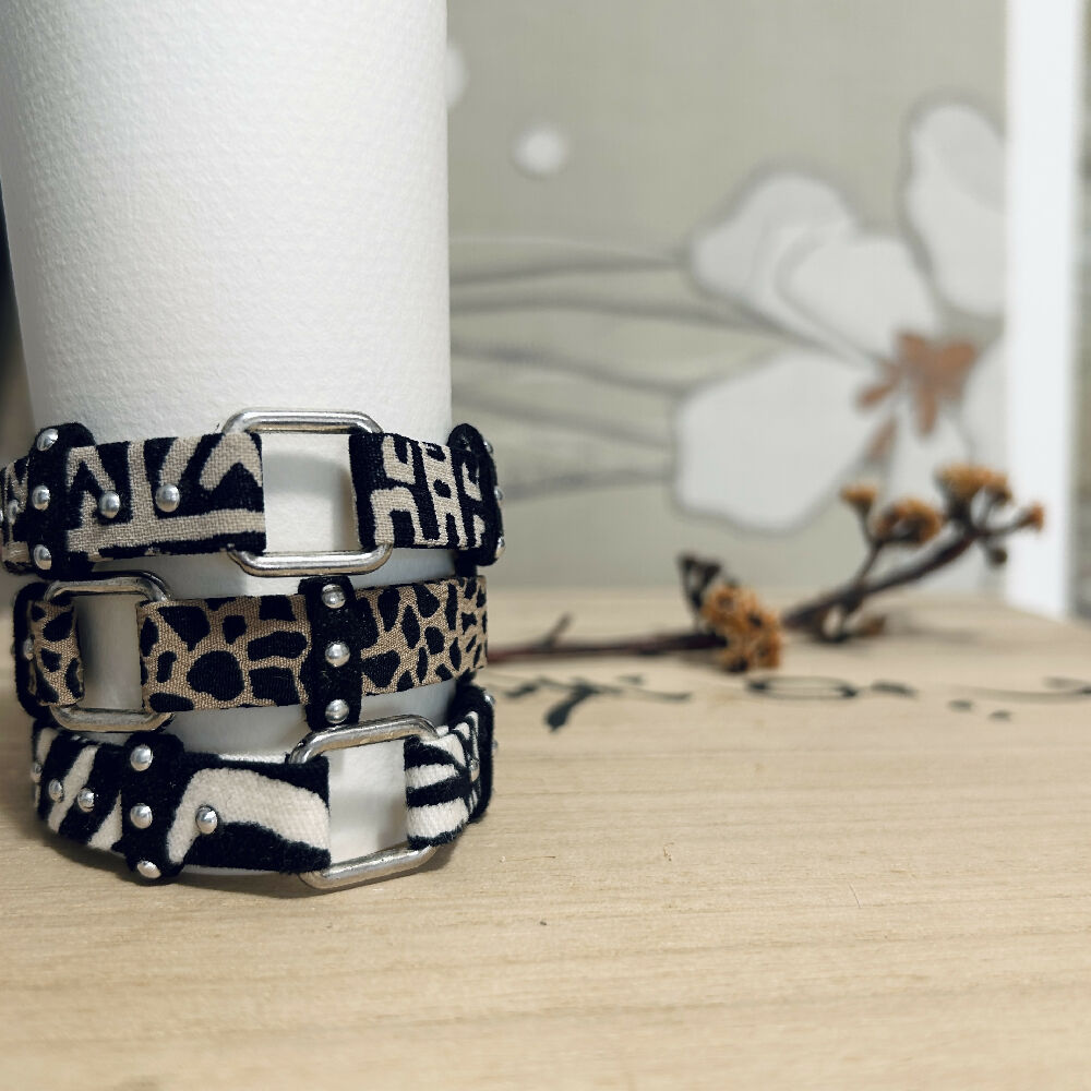 Funky stylish zebra print textile bracelet