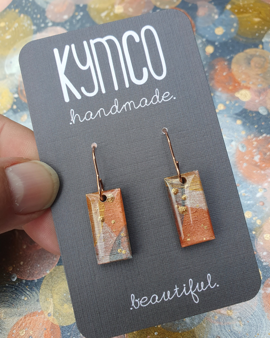 The Desert Dreaming Collection | Resin art jewellery | Small dangle earrings