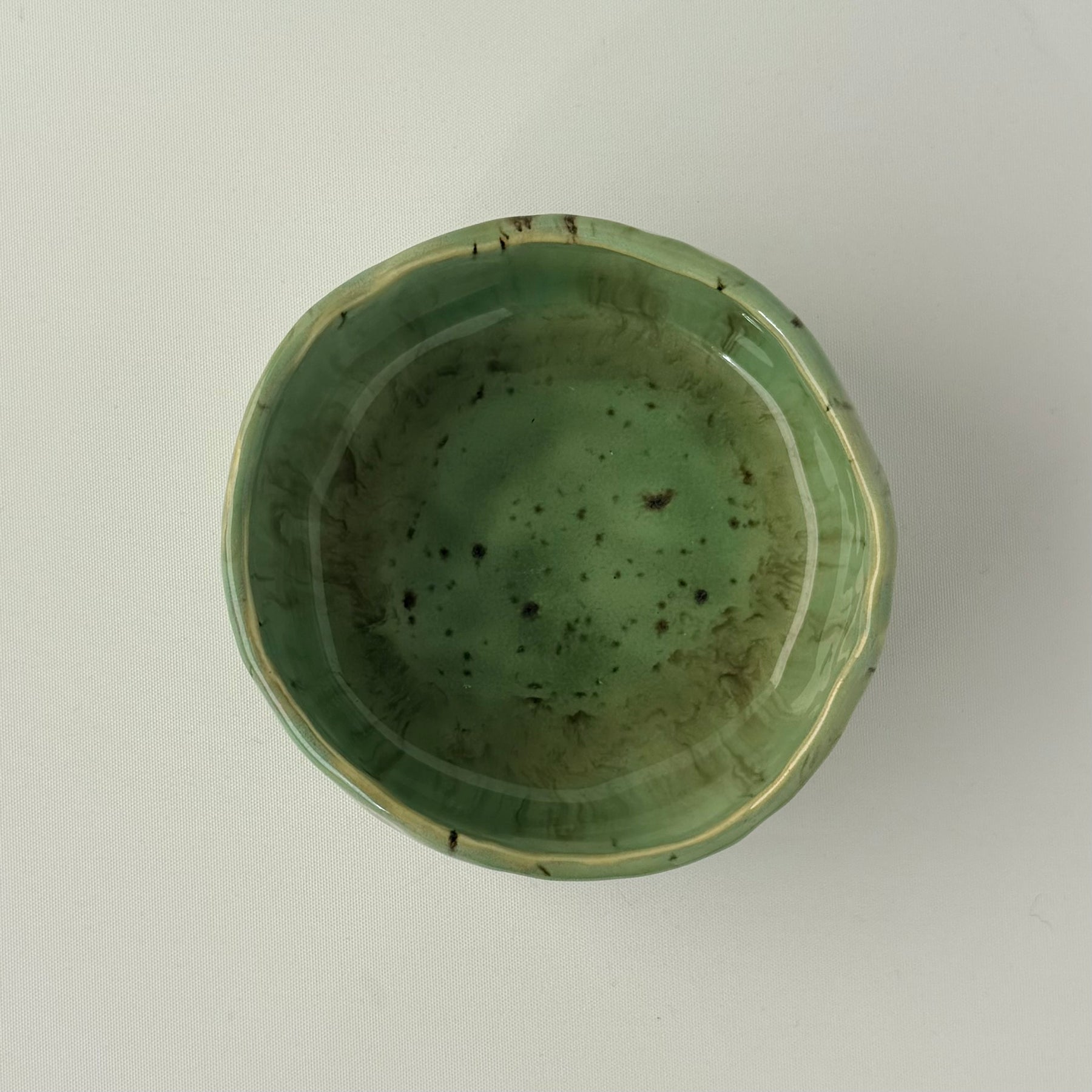 Dip Bowl | Green and Chocolate Brown