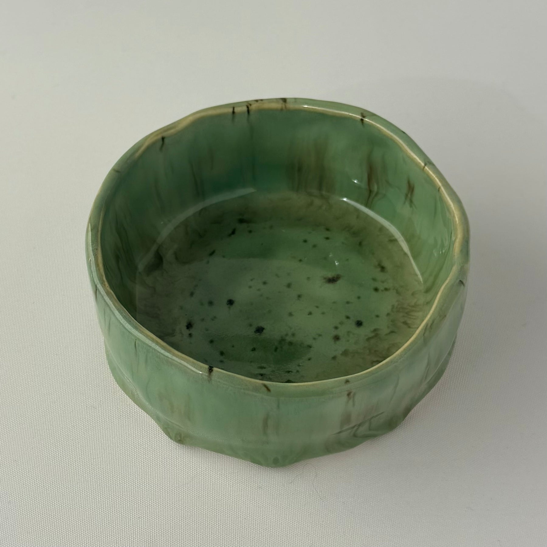Dip Bowl | Green and Chocolate Brown