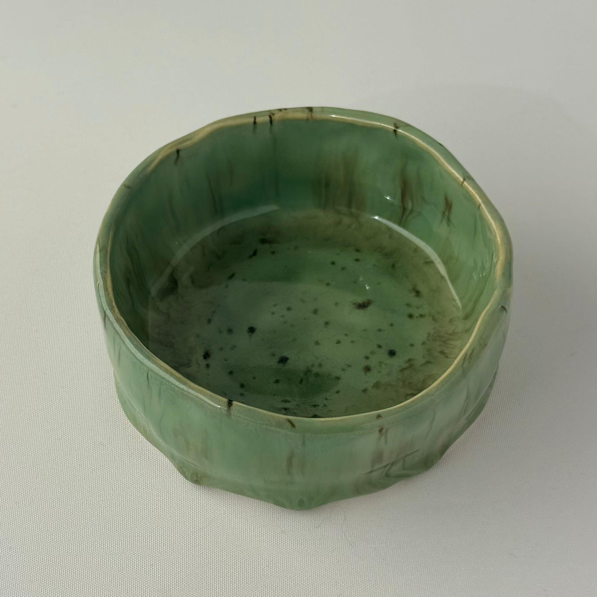 Dip Bowl | Green and Chocolate Brown