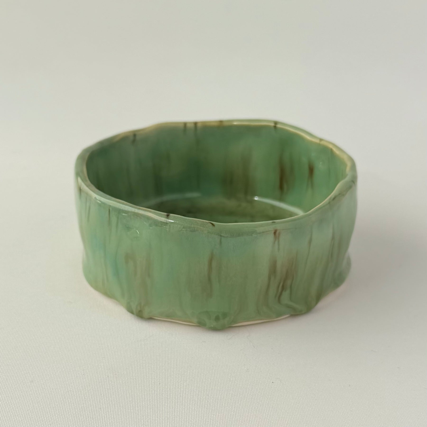 Dip Bowl | Green and Chocolate Brown