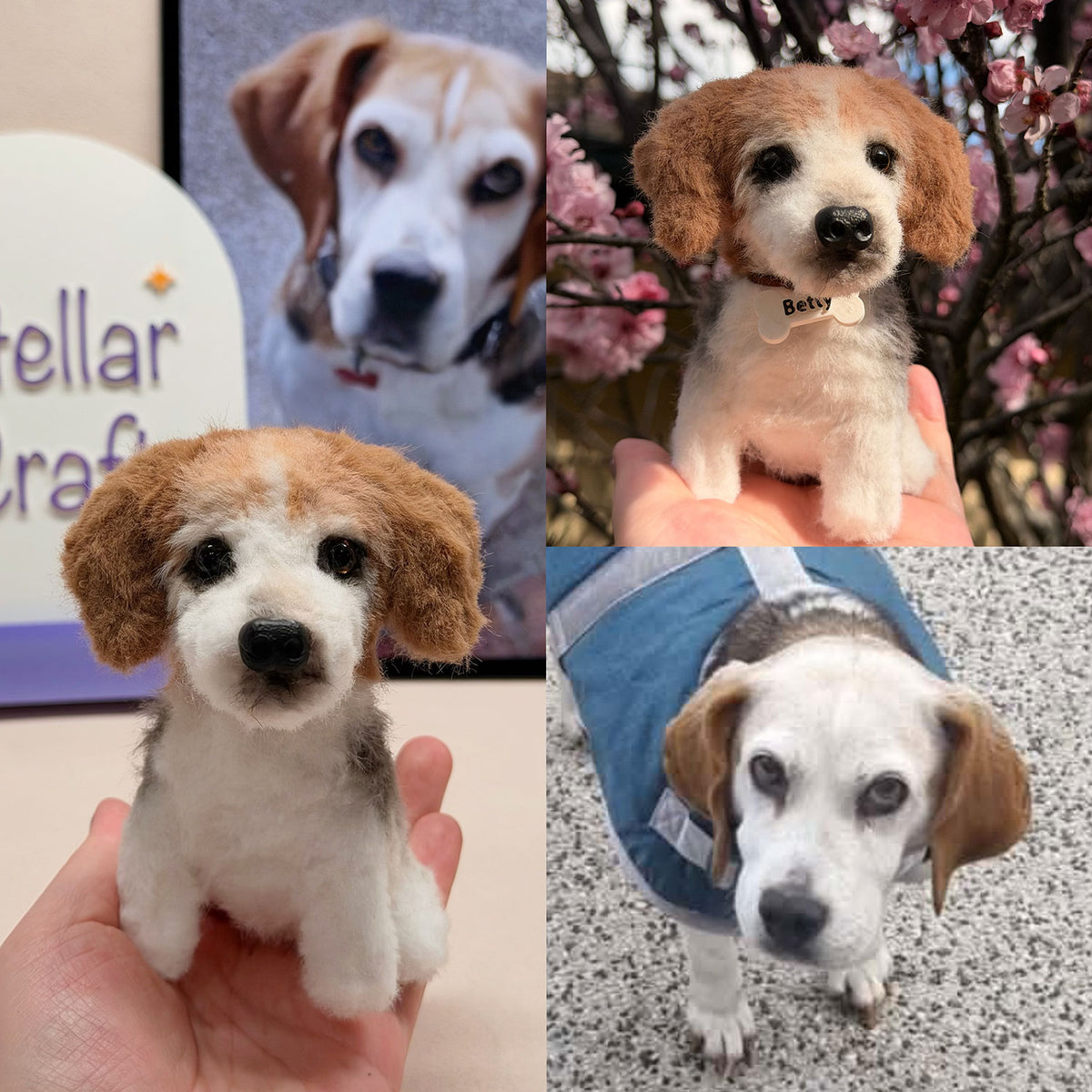 Custom Dog Replica from Photo, Poseable Art Doll, Pet Memorial Keepsake - Handmade Soft Sculpture, Personalised Plushie Ornament