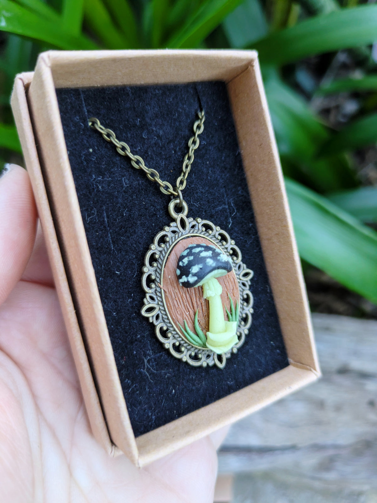 Hand-Sculpted Mushroom Pendants