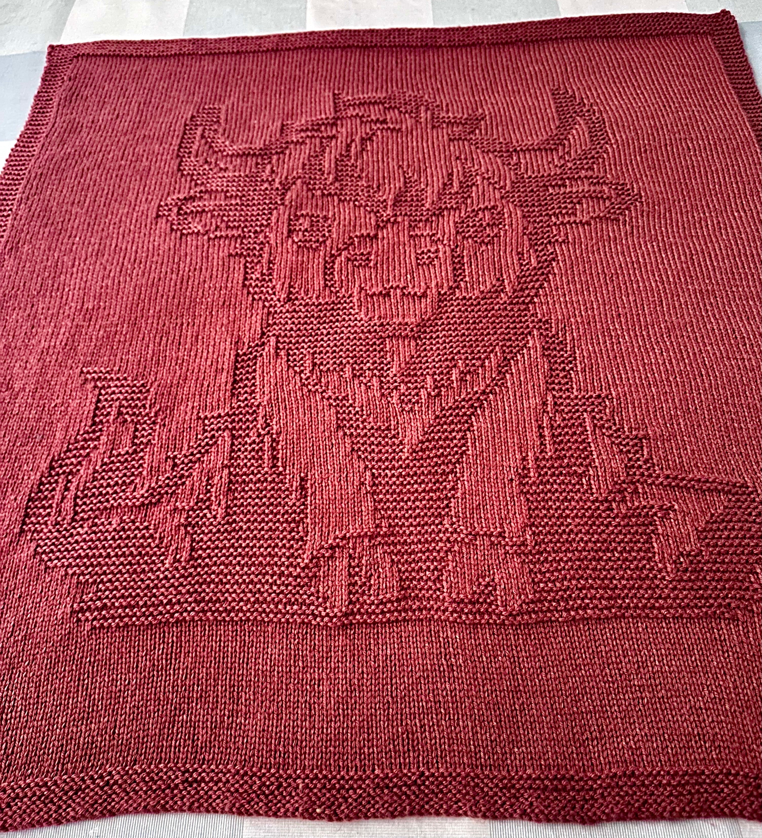 Highland Cow Knitted Blanket